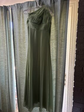 Size 4 Sage Green Bridesmaid Dress (One-shoulder)